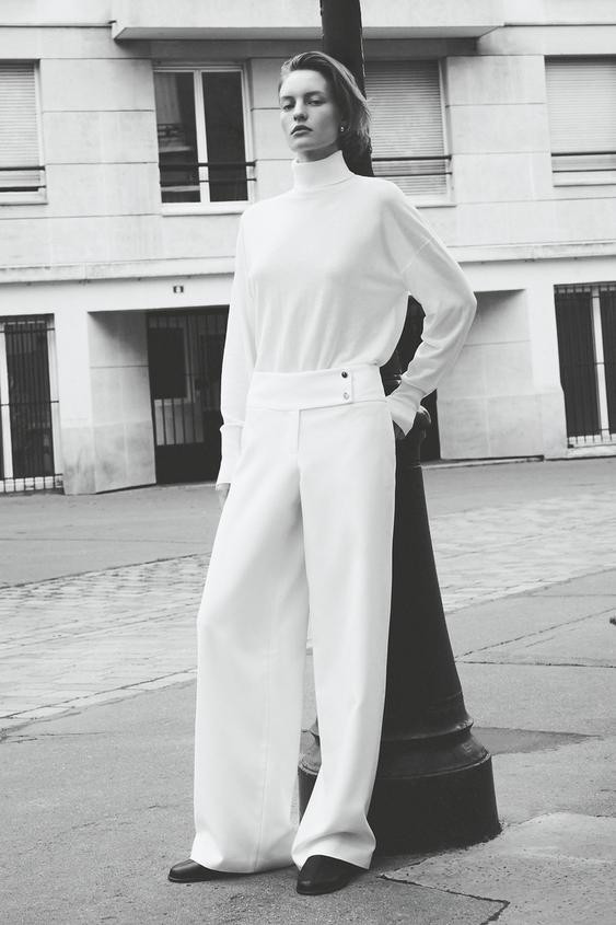 LOW-RISE STRAIGHT LEG PANTS | Zara US