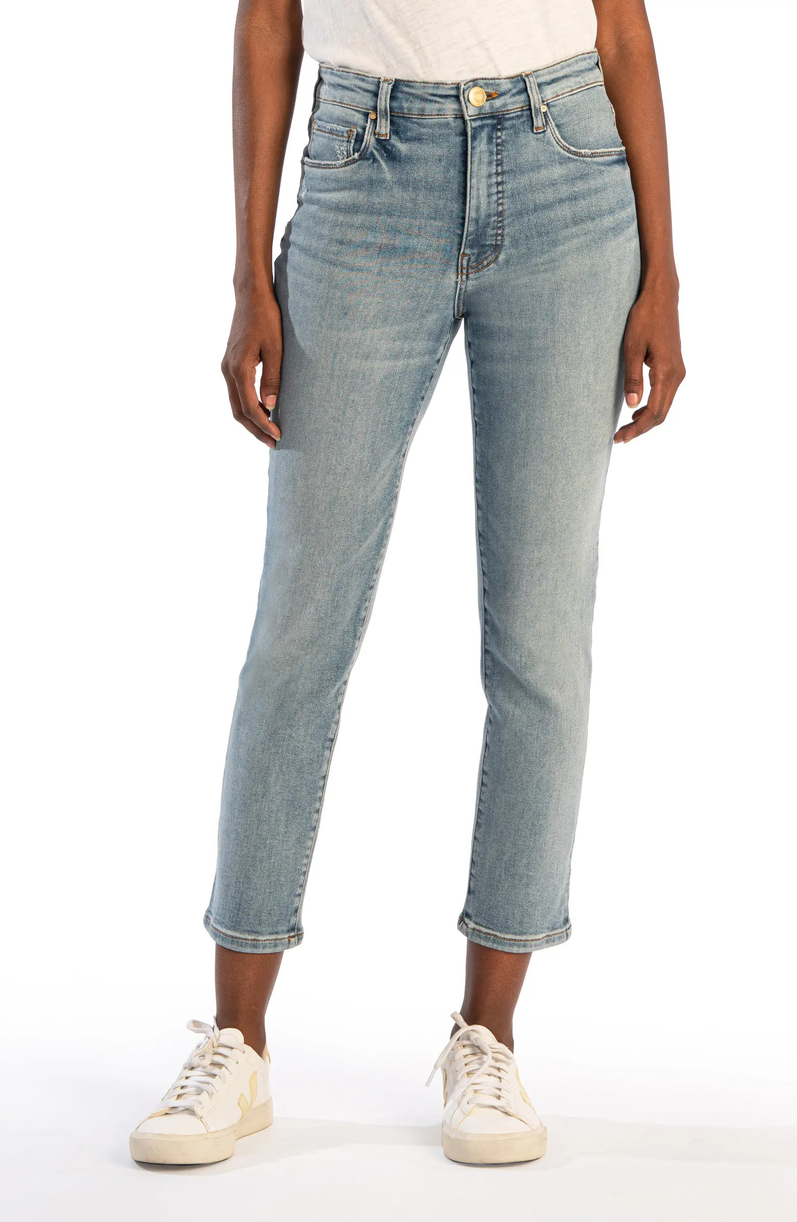 Reese Fab Ab High Waist Crop Straight Leg Jeans | Nordstrom