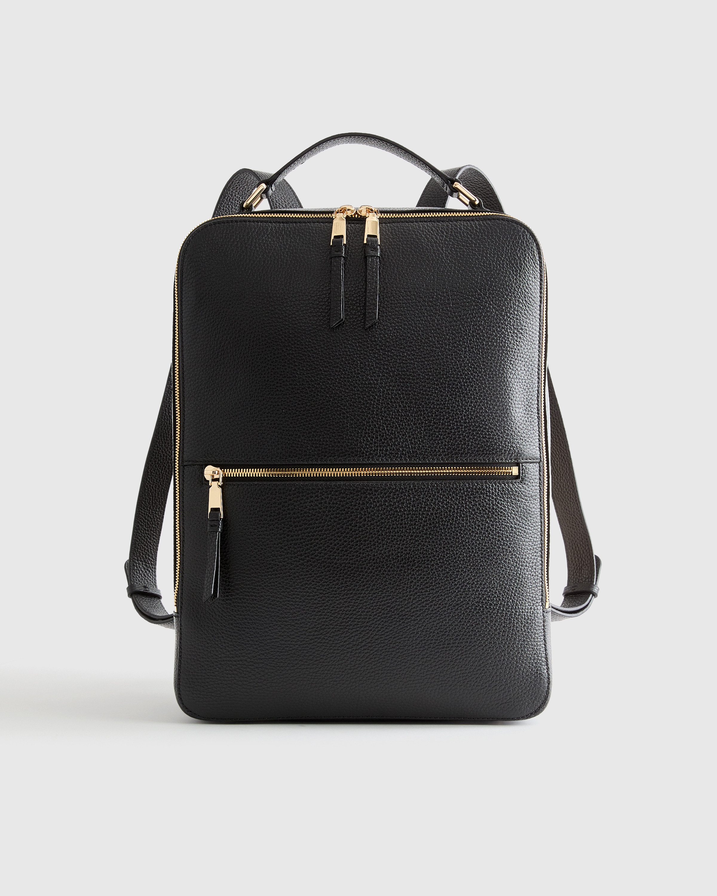 Quince | Women's Italian Leather Laptop Backpack in Black | Quince