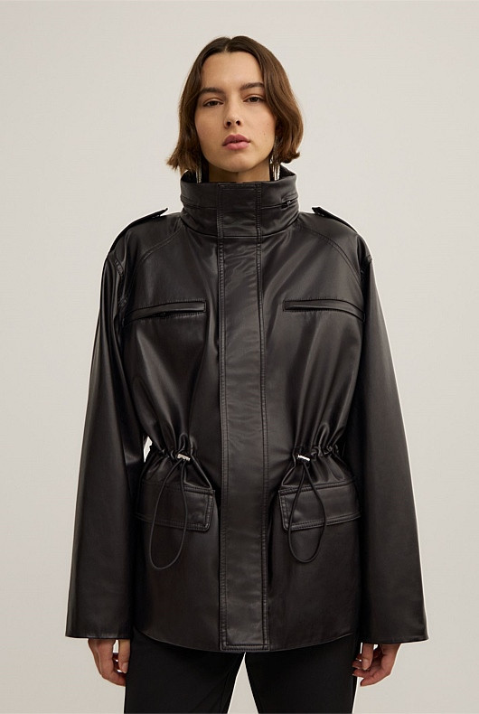 Drawcord Funnel Neck Jacket | Witchery (AU)