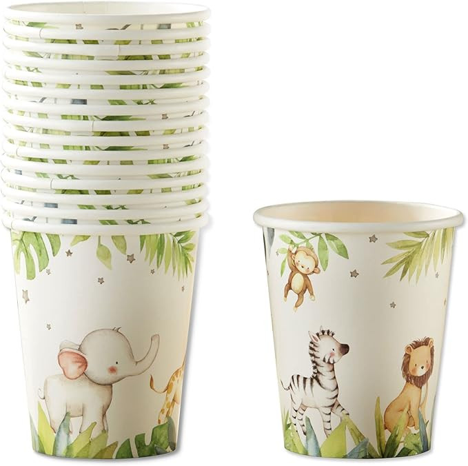 Kate Aspen Safari Baby Shower Decorative Paper Cups 7oz., One Size (Pack of 16 Party Cups) |Perfe... | Amazon (US)