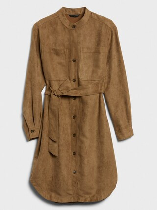 Vegan Suede Shirtdress | Banana Republic Factory