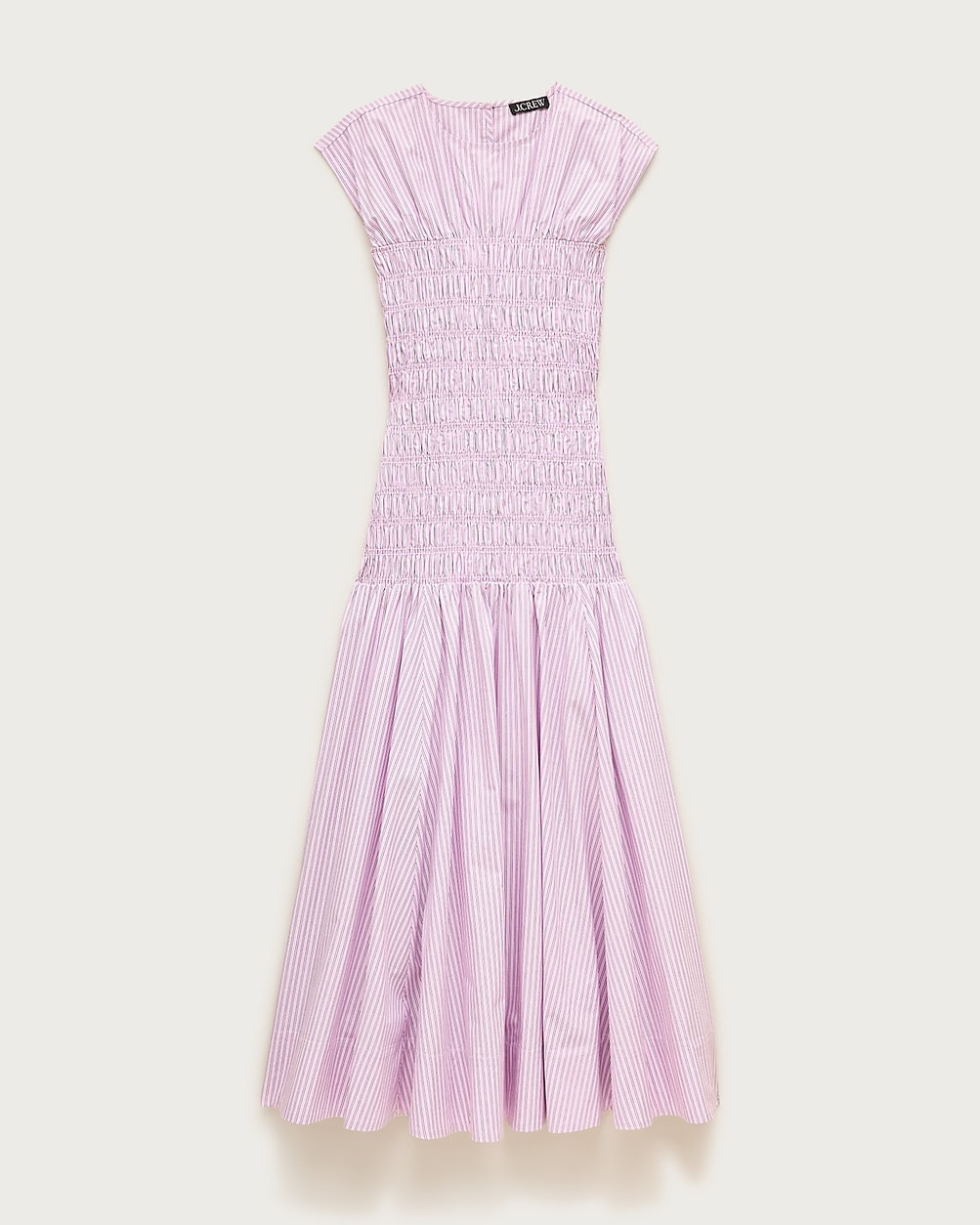 Smocked dress in striped cotton poplin | J. Crew US
