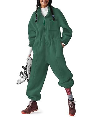 Yousify Womens Fleece Jumpsuits Onesie Winter Warm Overalls Casual Loose Ladies Ski Suit Outfits ... | Amazon (US)