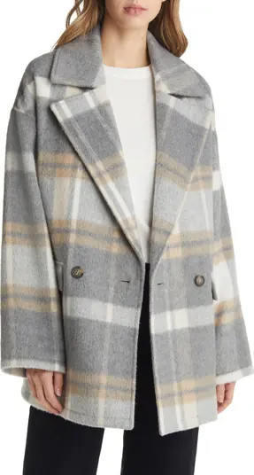 Oversize Plaid Peacoat | Nordstrom
