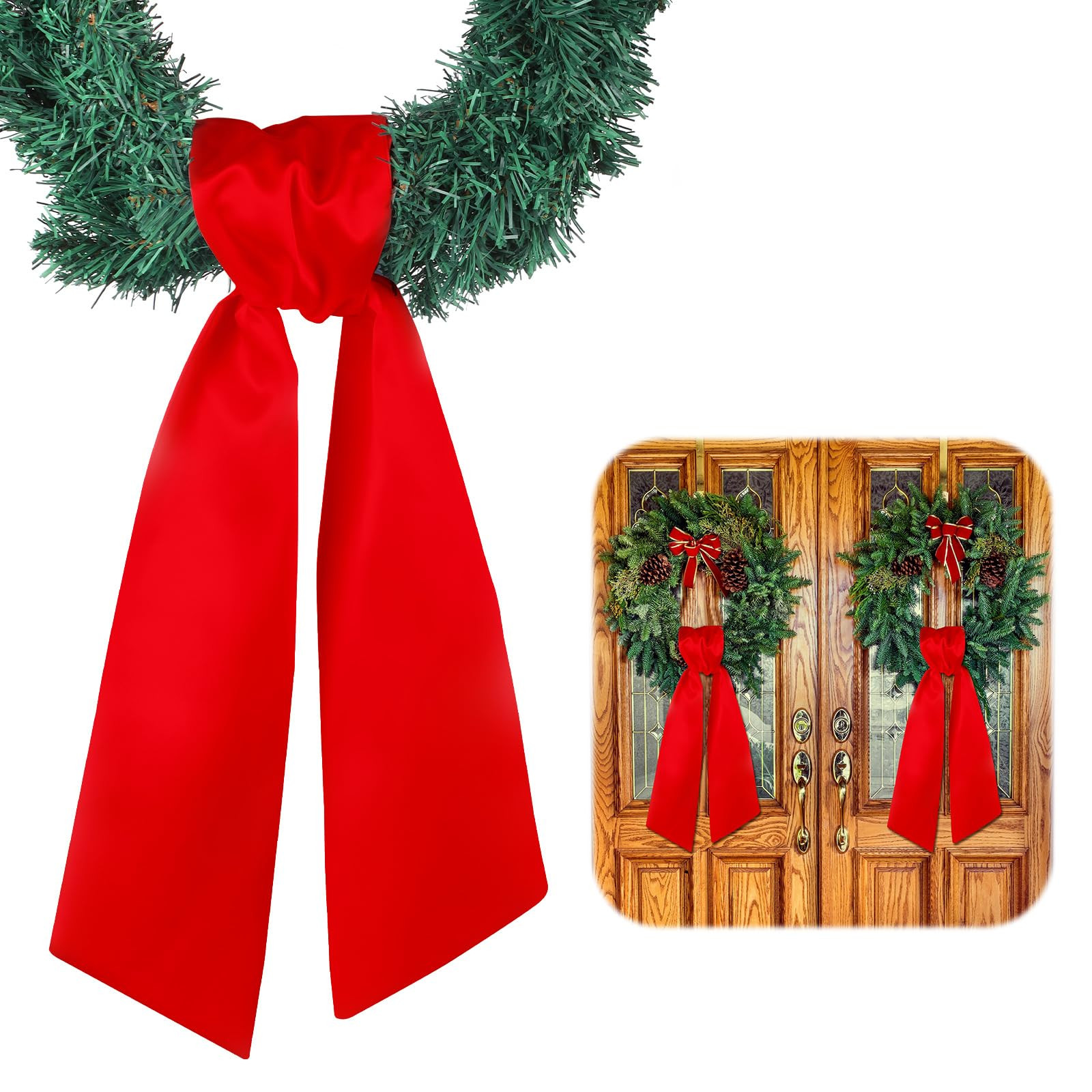 VitalCozy 2 Pcs Wreath Sash for Front Door Plain Sash for Embroidery Monogram Wreath Accessories ... | Amazon (US)