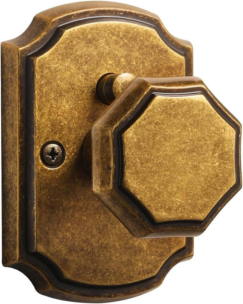 1 Pack Antique Brass Octagonal Interior Privacy Door Knobs Keyless Door Handles for Bathroom Bedr... | Amazon (US)