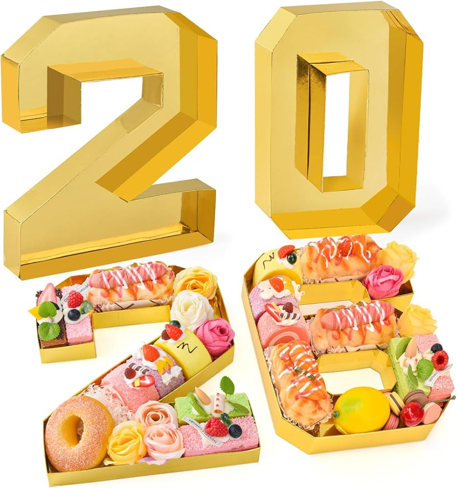 2026 Set Cardboard Number for Charcuterie 10.2'' Gold Fillable Tray Charcuterie Paper Box for Gra... | Amazon (US)
