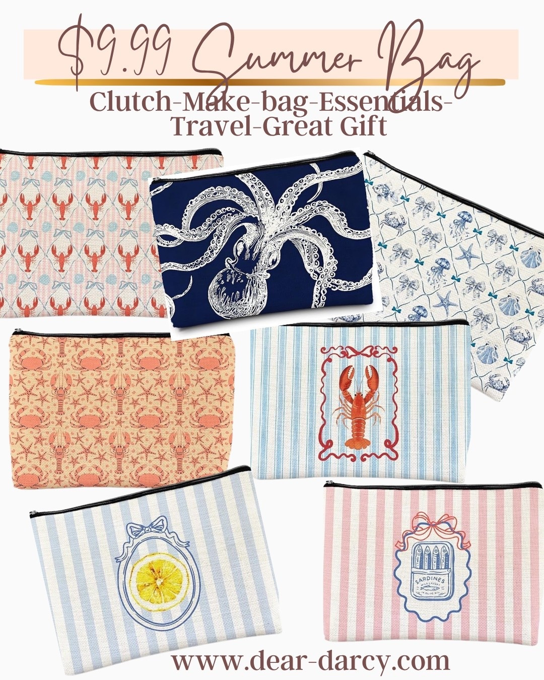 $9.99 Summer bag
Clutch-Make-bag-Essentals-
Travel-Great Gift

Zipper closer, fabric canvas summer print bags

So cute, great for organizing items in purse/ back pack/ items in glove box and small items when traveling

#LTKmomlife #LTKTravel #LTKOver40
