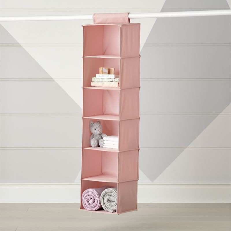 Canvas Pink Hanging Organizer | Crate & Barrel