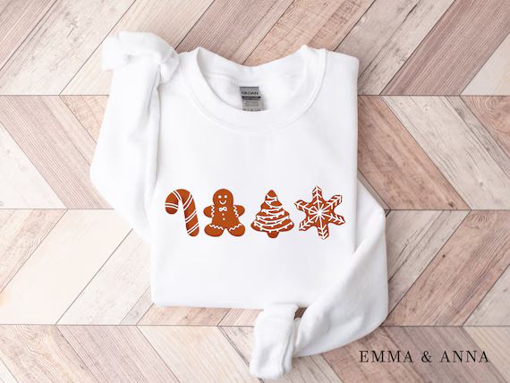 Gingerbread Sweatshirt Christmas Sweatshirt for Women | Etsy | Etsy (US)