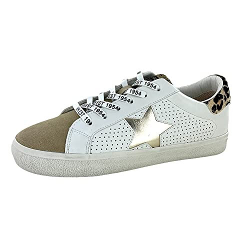 Vintage Havana® Gadol Sneakers for Women – Leather Upper – Perforated Design – Padded Synthetic Insole White Camel Multi 6.5 M | Amazon (US)