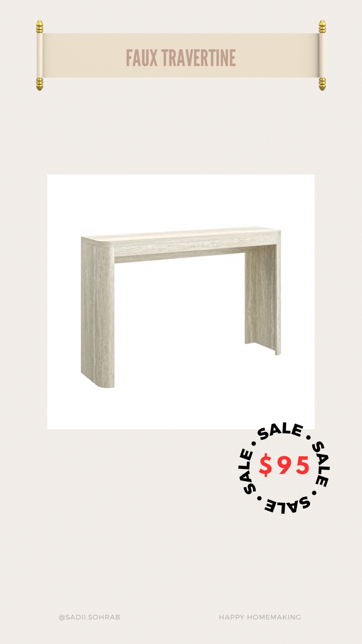 Faux travertine console table #console #consoletable #sale 

#LTKSaleAlert #LTKHome #LTKHoliday