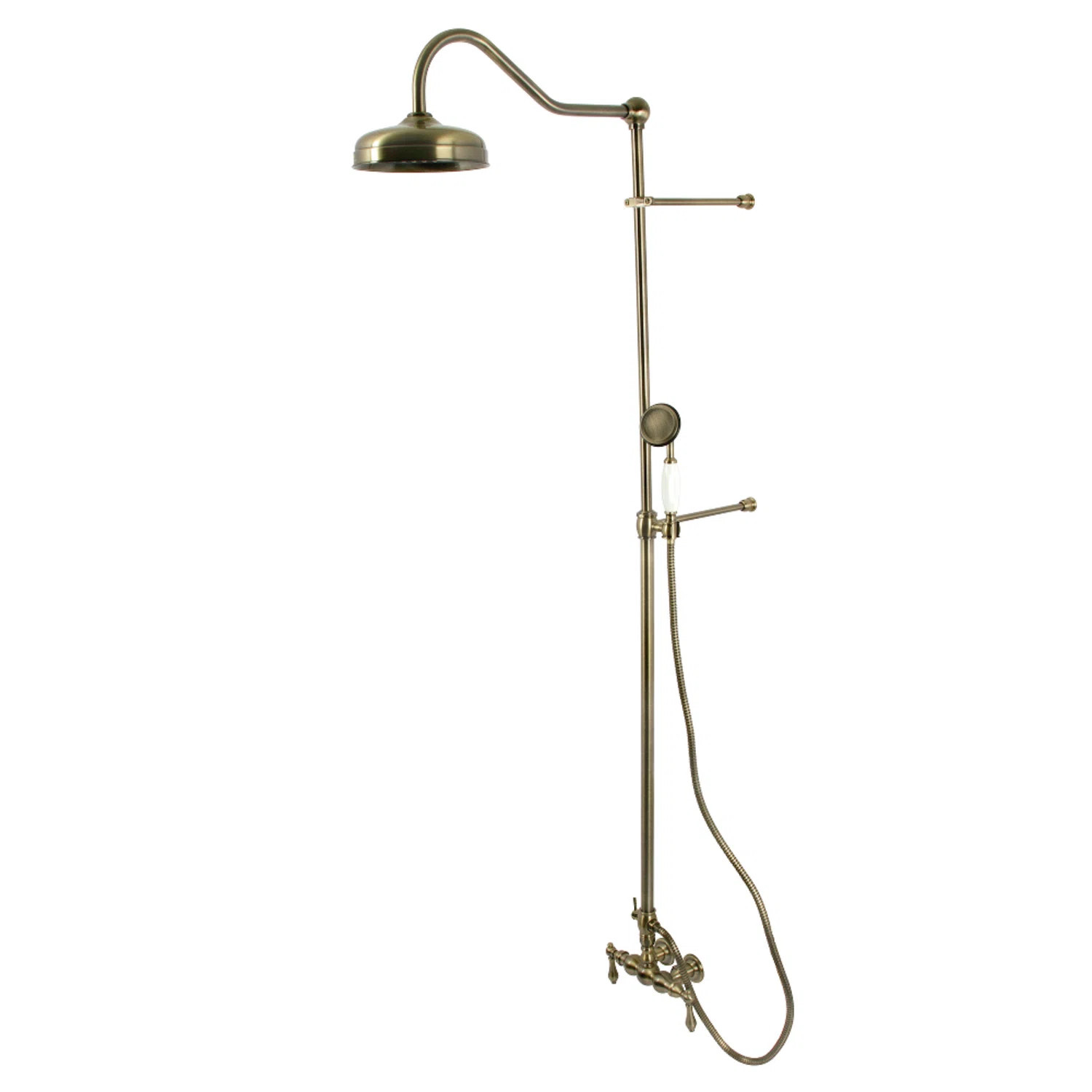 Kingston Brass Vintage Tub Wall Mount Rain Drop Shower System with Hand Shower CCK6173 | Wayfair North America