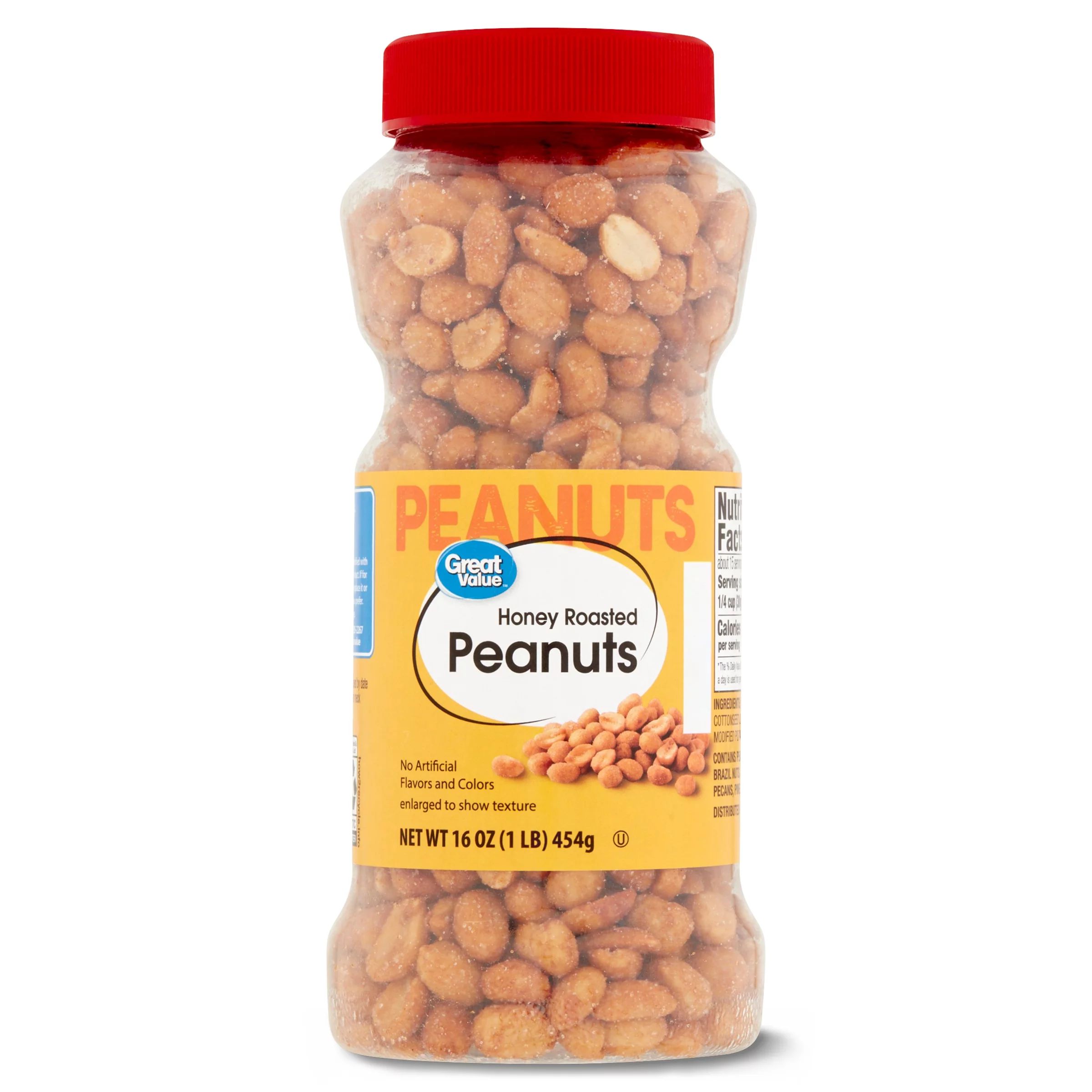 Great Value Honey Roasted Peanuts, 16 oz, Jar | Walmart (US)