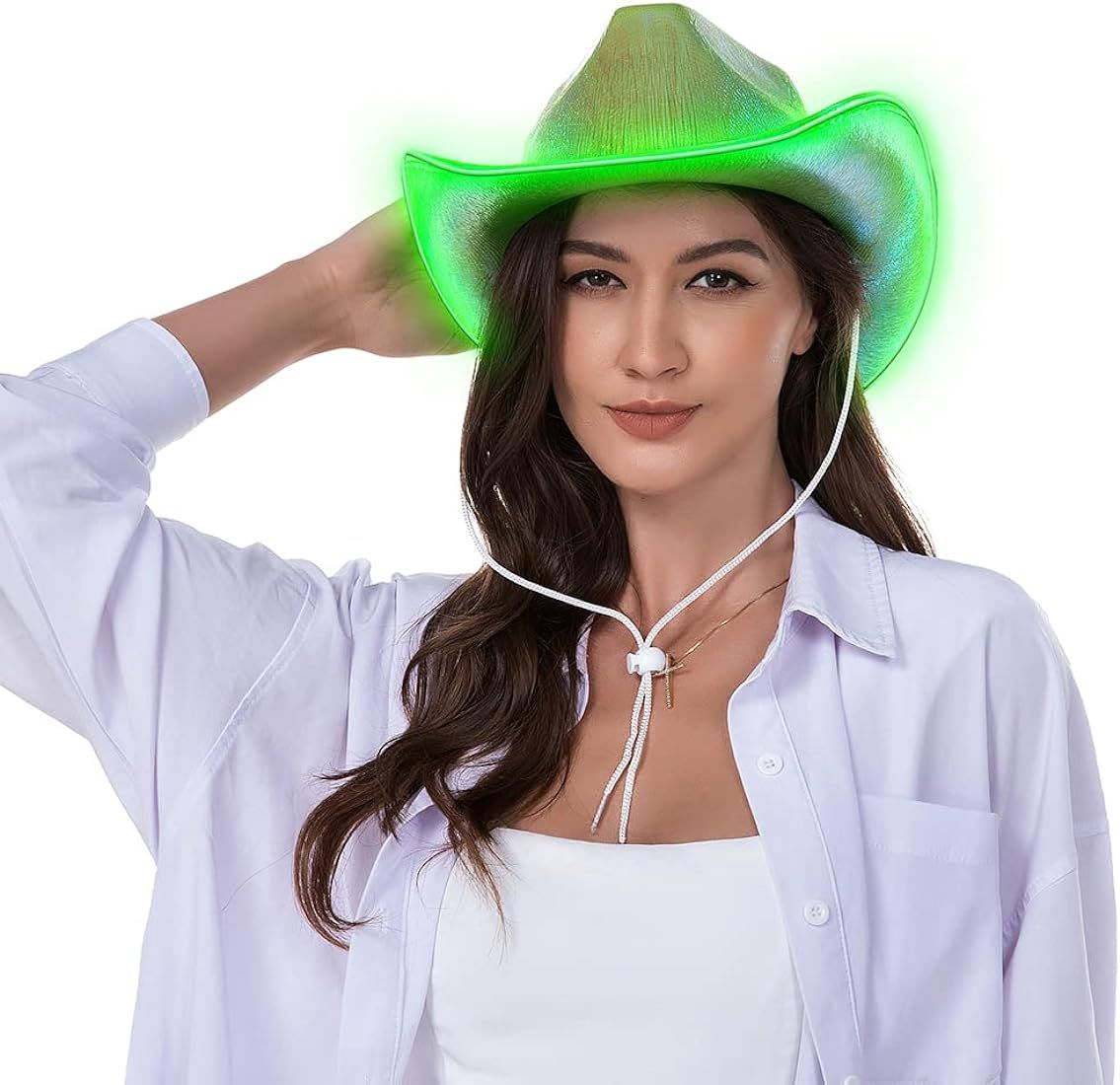 HSCTEK Light Up Holographic Space Cowboy Cowgirl Hat(Updated EL Wire) | Amazon (US)
