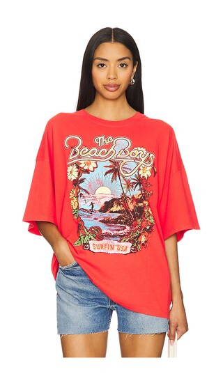 The Beach Boys Surfin USA 1963 Tee in Radiant Watermelon | Revolve Clothing (Global)