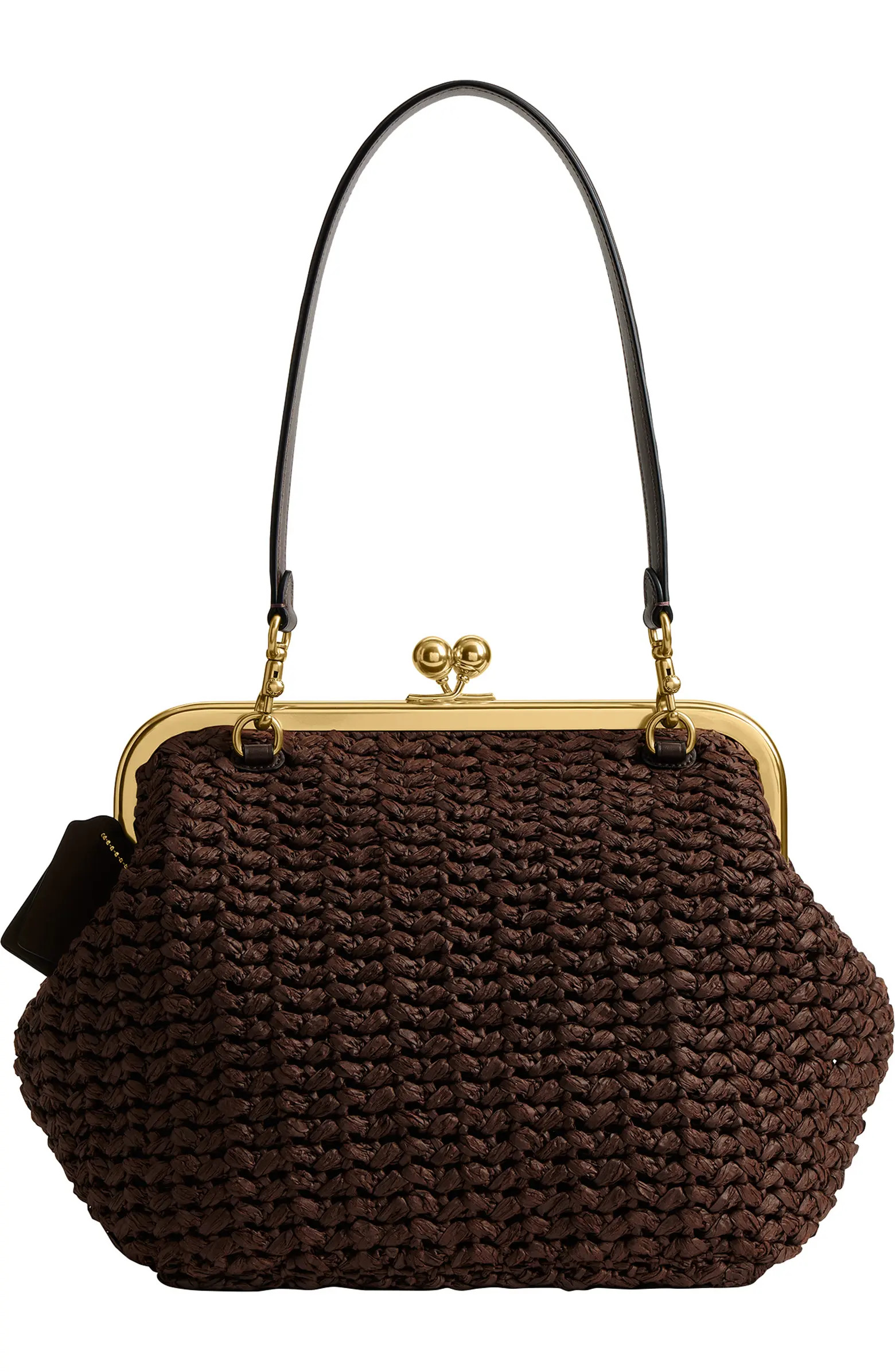 COACH Large Kisslock Woven Straw Frame Bag | Nordstrom | Nordstrom