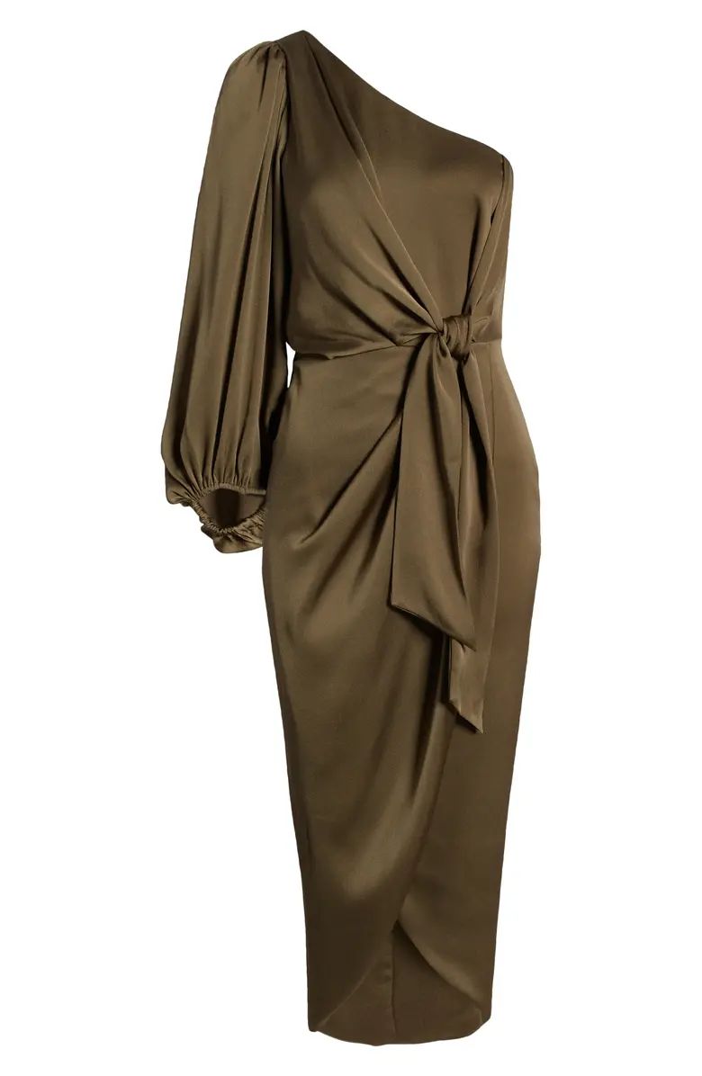 Shona Joy Luxe Tie Front One-Shoulder Gown | Nordstrom | Nordstrom