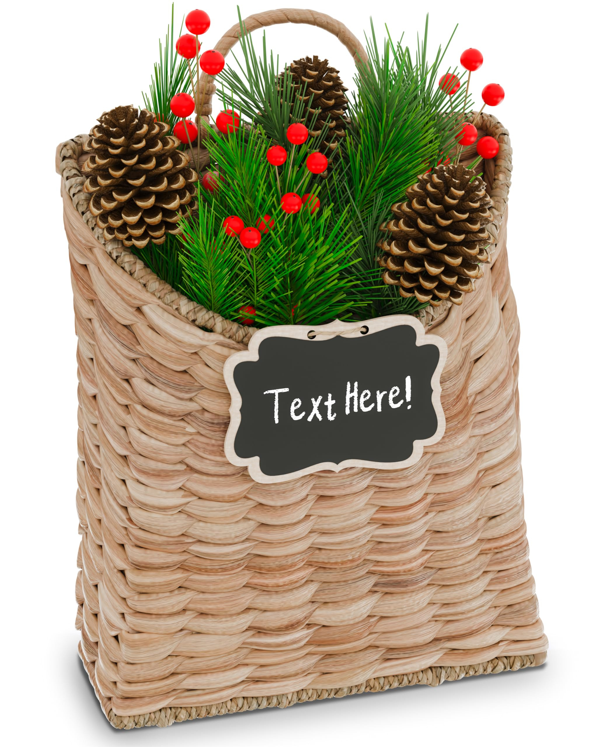 Boho Woven Wall Hanging Basket – Water Hyacinth Flat Back Basket for Front Door, Wall Mounted S... | Amazon (US)