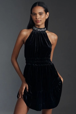 The Somerset Mini Dress: Velvet Halter Edition | Anthropologie (US)