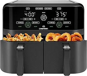 Chefman 6 Quart Dual Basket Air Fryer - Digital Touchscreen, Smart Sync Finish, Hi-Fry, Auto Shut... | Amazon (US)