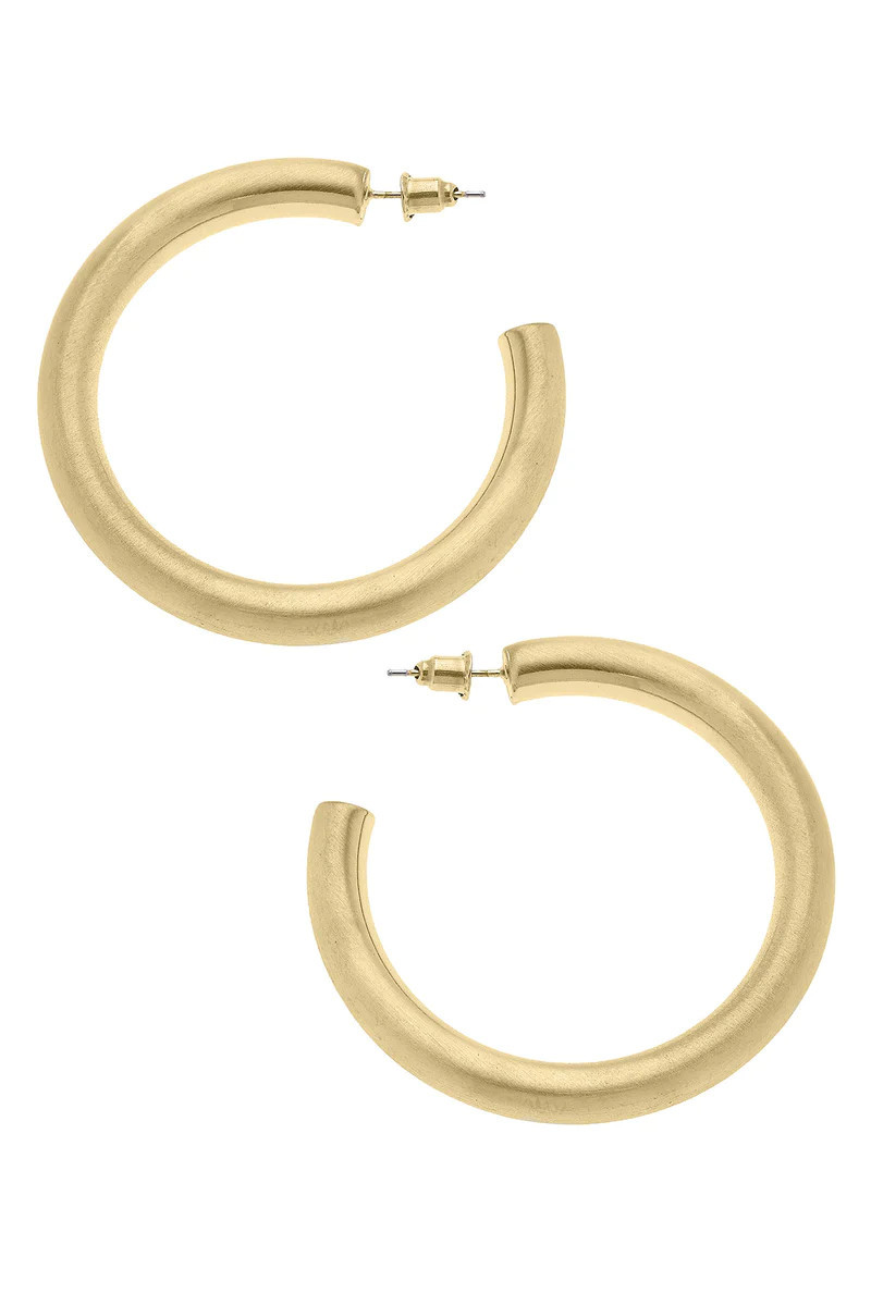 Isla Hoop Earrings in Satin Gold | CANVAS