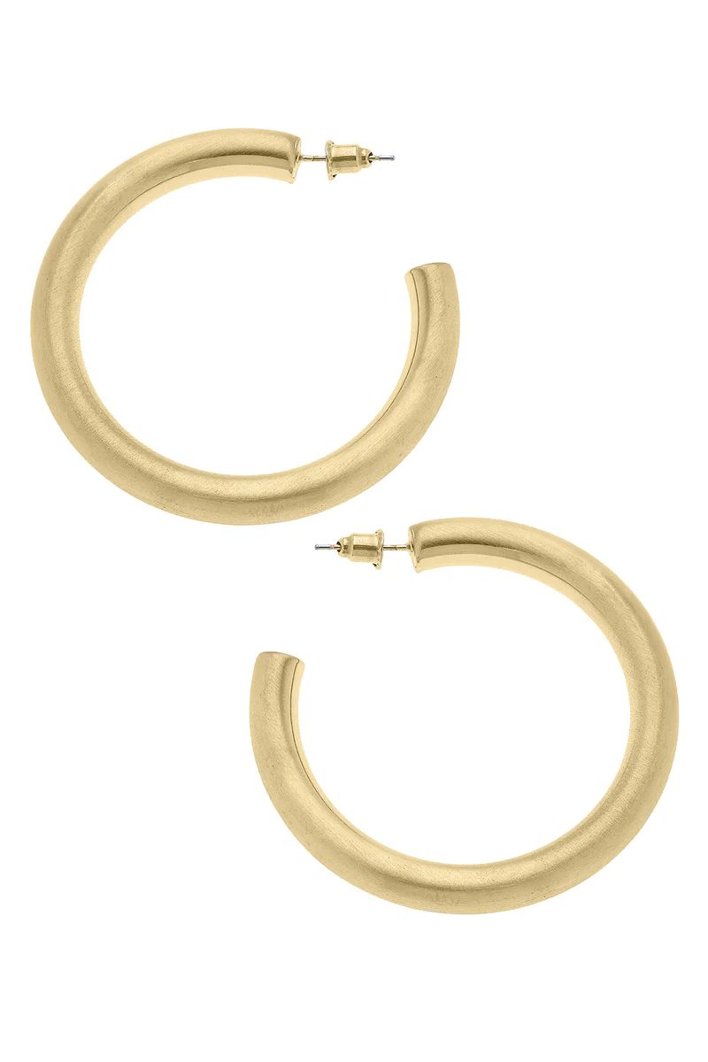 Isla Hoop Earrings in Satin Gold | CANVAS