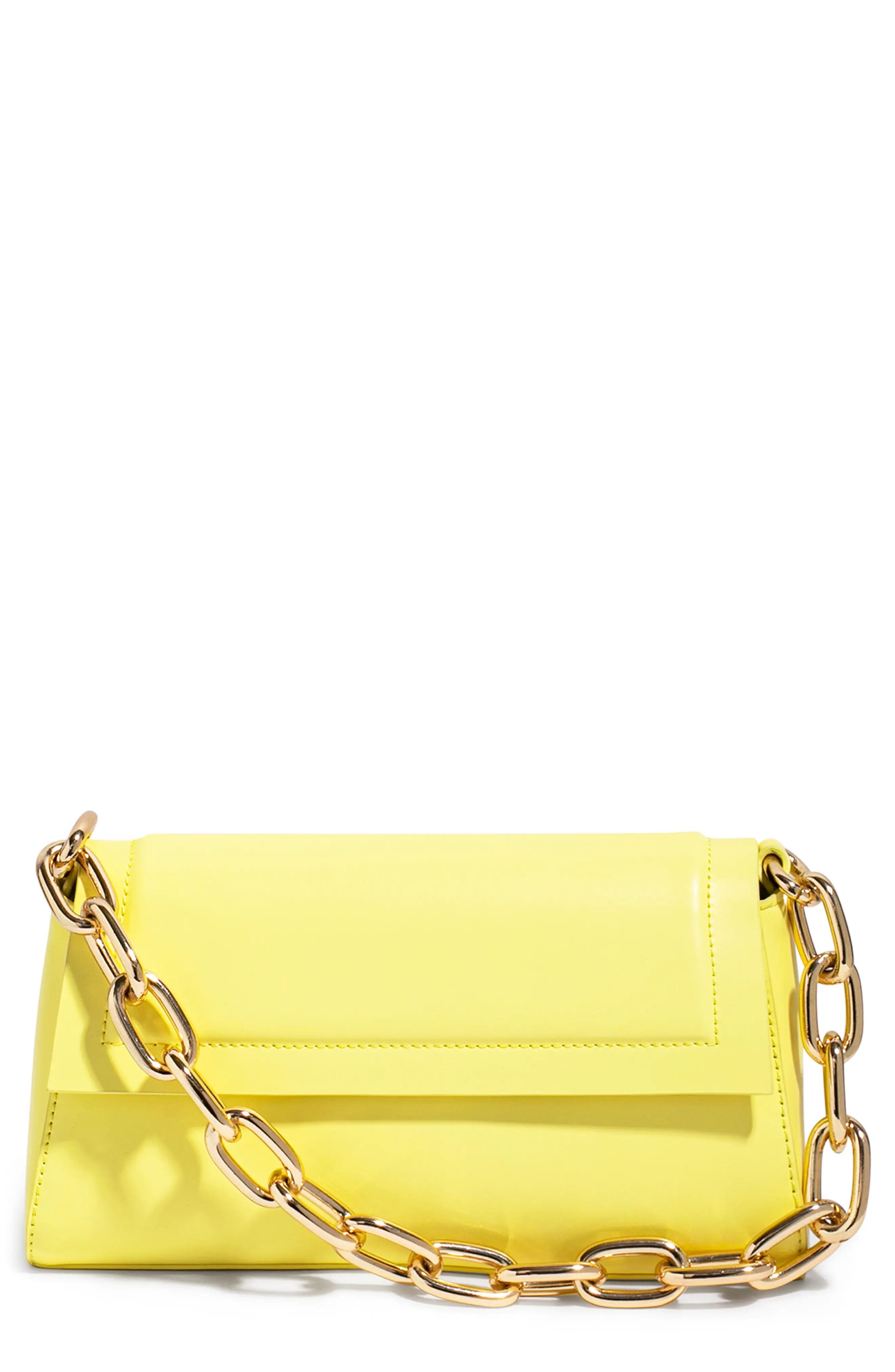 House Of Want We Fashion Vegan Leather Shoulder Bag - Yellow | Nordstrom