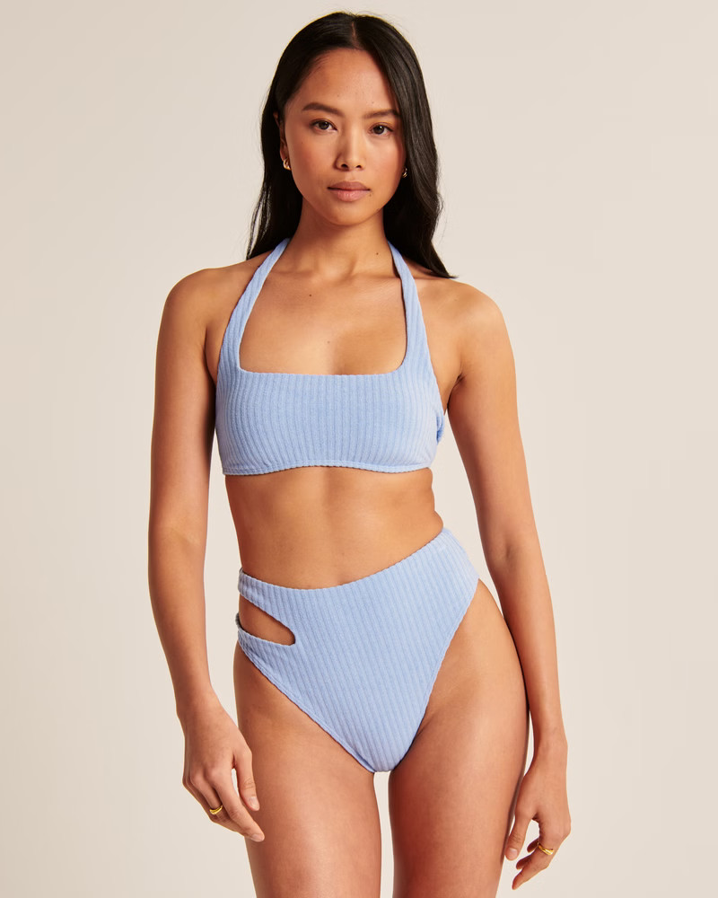 Terry Cutout High-Waist High-Leg Cheeky Bottoms | Abercrombie & Fitch (US)