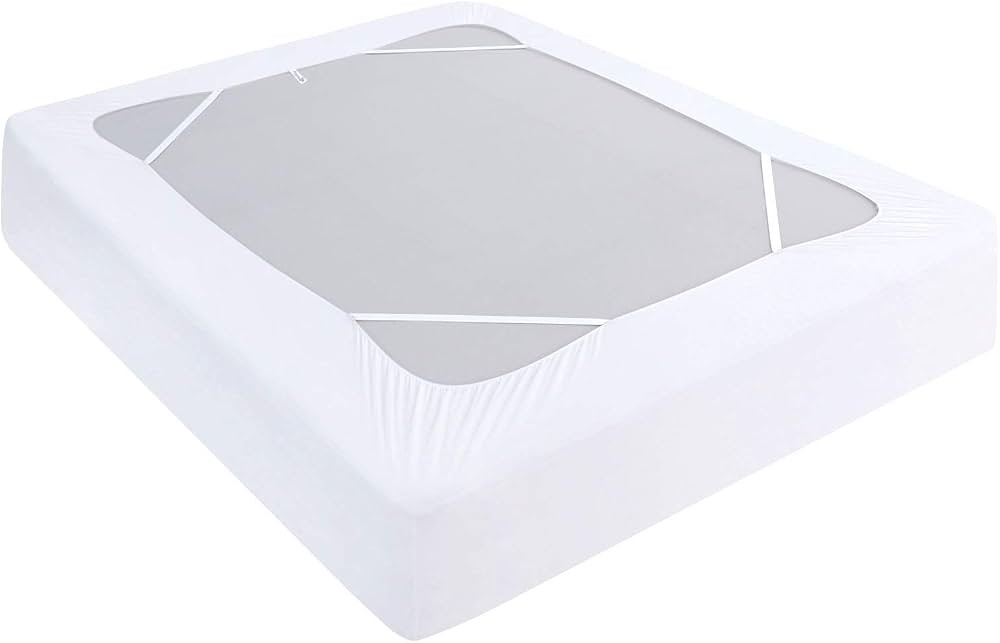 Box Spring Cover Queen Size, Elastic Fabric Wrap Around 4 Sides Bed Skirt, Sleek Alternative for ... | Amazon (US)