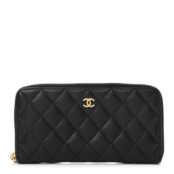 CHANEL

Caviar Quilted Large Gusset Zip Around Wallet Black | Fashionphile