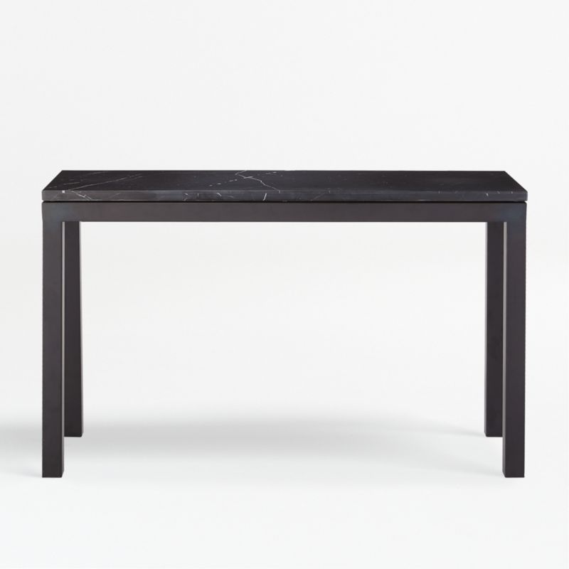 Parsons Black Marble Top/ Dark Steel Base 48x16 Console | Crate & Barrel | Crate & Barrel