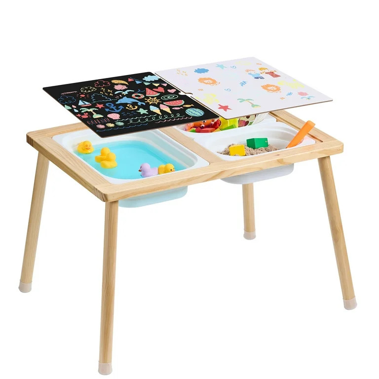 KFFKFF Toddler's Exploration Table, Children's Interactive Table with Trio Collapsible Storage Co... | Walmart (US)