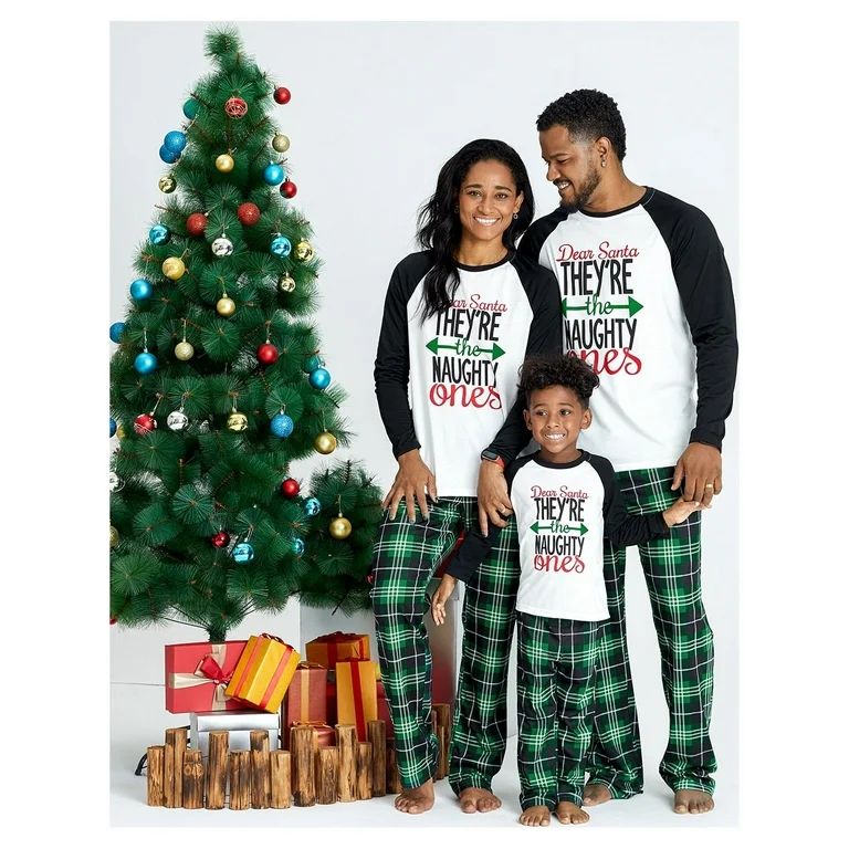 PatPat Christmas Letter Contrast Top and Pants Family Matching Pajamas,Unisex,2-Piece | Walmart (US)
