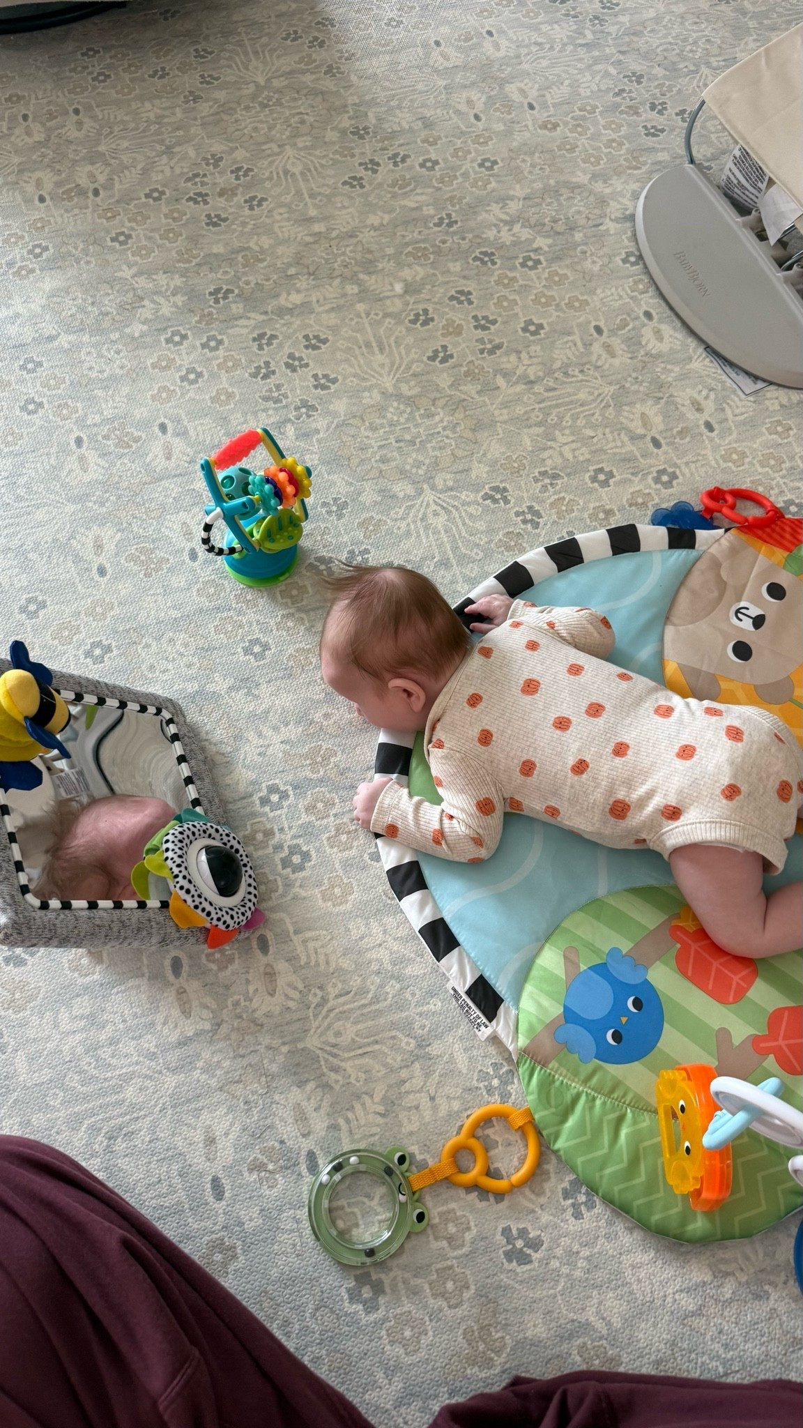 Tummy time essentials! A little peek at what tummy time looks like around here! These are the toys + playtime favorites that actually keep baby entertained!


baby essentials - tummy time toys - baby activity mat - infant toys - baby playtime - newborn essentials - baby must haves