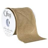 Berwick Offray 4" Wide Wired Edge Burlap Ribbon, 10 Yards, Natural Brown | Amazon (US)