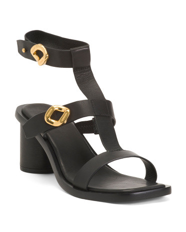 Leather G City Heeled Sandals | TJ Maxx