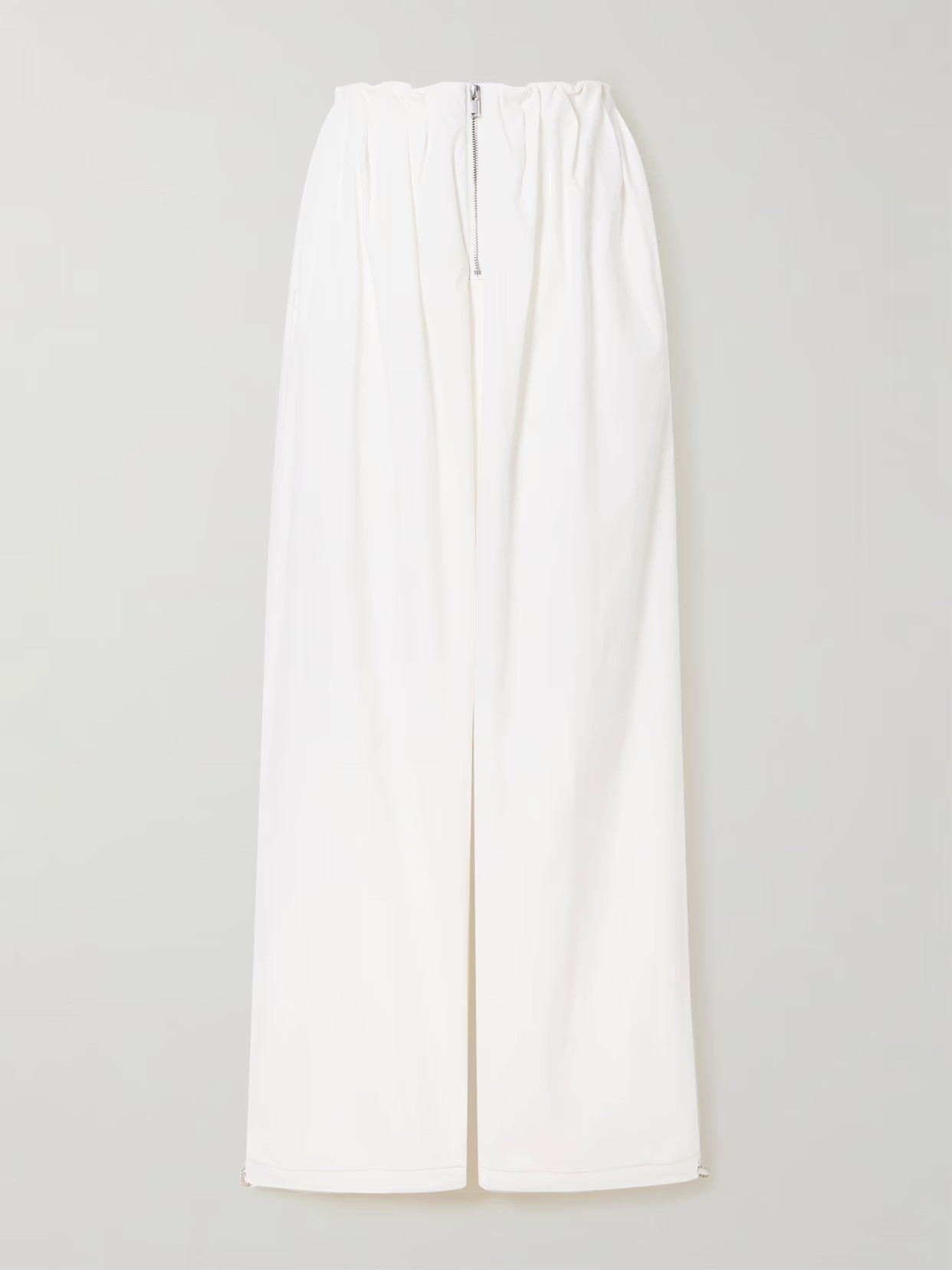 DION LEE - Gathered Washed Cotton-blend Wide-leg Pants - White - large | NET-A-PORTER APAC