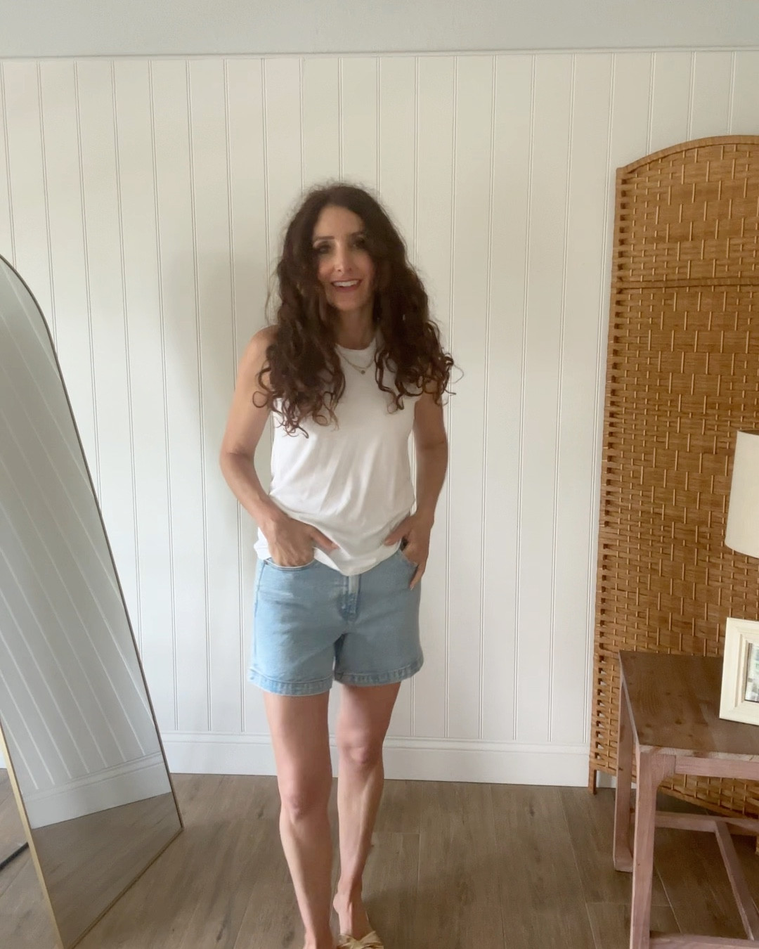 The cutest longer shorts from Abercrombie. They run tts and I'm wearing a 25. High waisted too!!

#LTKFindsUnder100 #LTKSaleAlert #LTKOver40