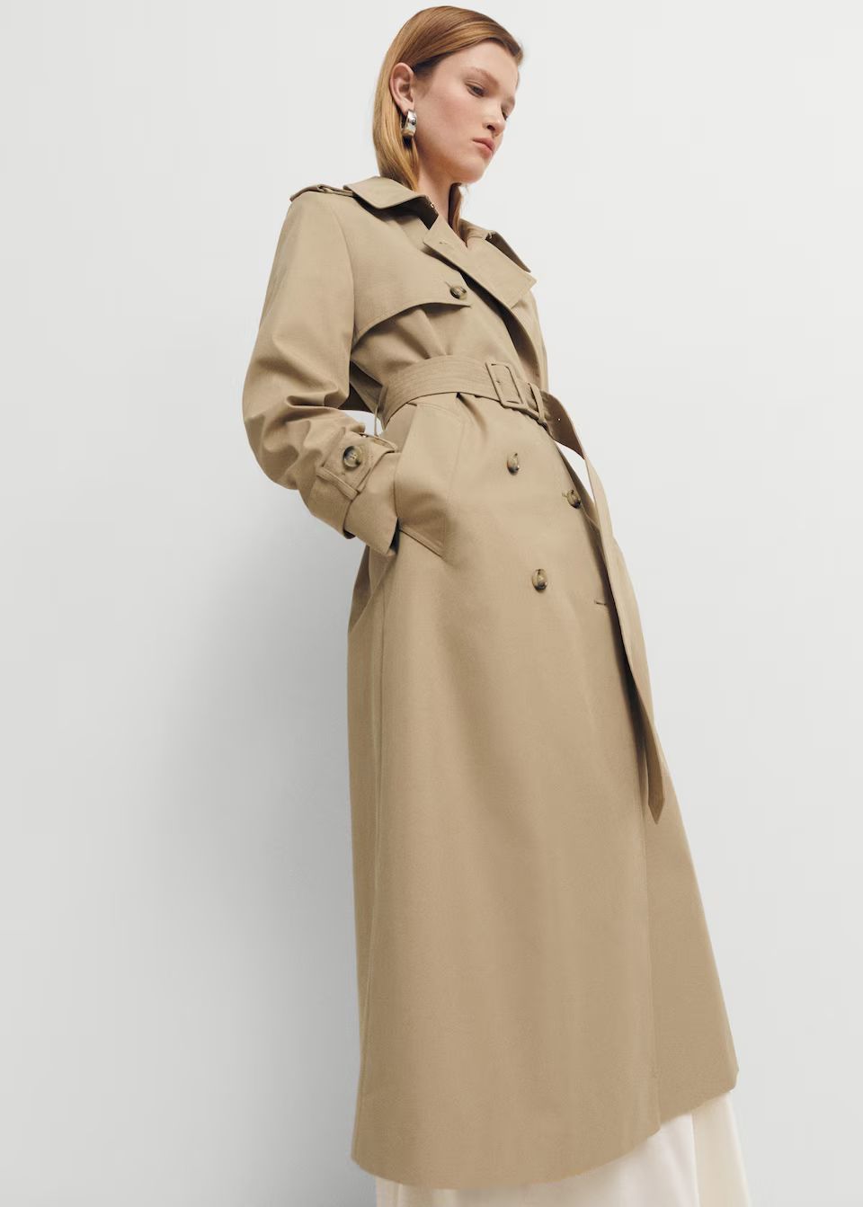 Double-breasted cotton trench coat -  Women | Mango United Kingdom | MANGO (UK)