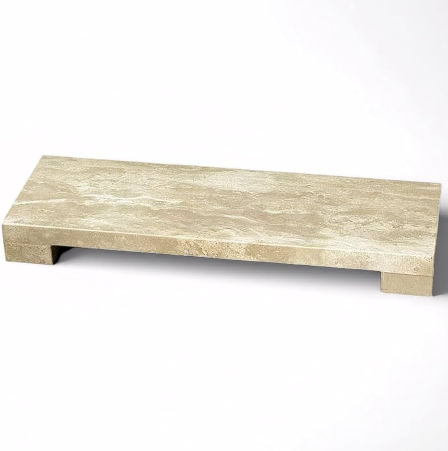 Marble Tray for Kitchen Counter - Handcrafted Real Marble Riser, Bathroom Soap Tray & Serving Boa... | Amazon (US)