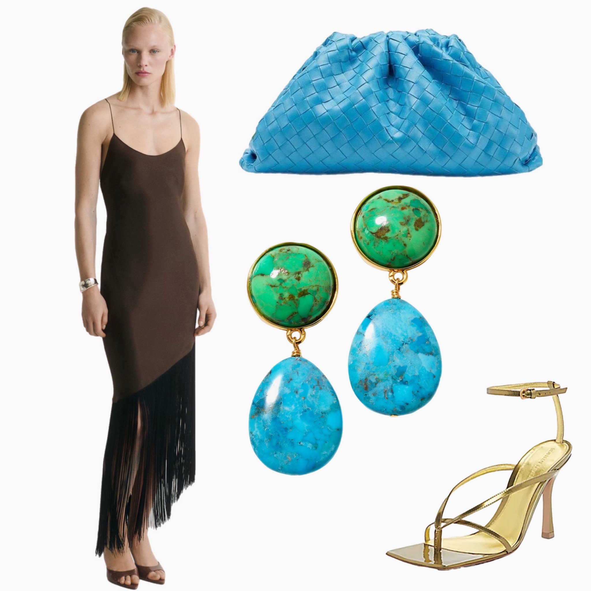 Fringe moment in full effect. This Mango dress is giving effortless evening energy—styled with bold turquoise earrings, gold heels, and a woven blue clutch for a pop of color. Perfect for a summer night out or tropical dinner date. #MangoStyle #FringeDress #VacationOutfit #ChicAndEffortless #LTKNightOut #EveningStyle #SummerLookInspo #ResortWear #WhatToWear

#LTKStyleTip #LTKItBag #LTKShoeCrush