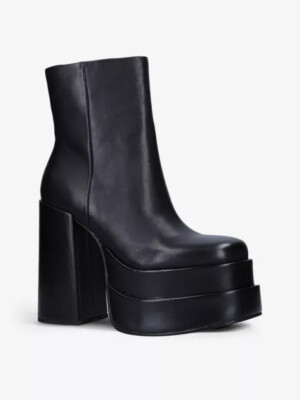 Steven Madden Cobra Platform Black Leather Boots BNIB Size 7/40  | eBay | eBay UK