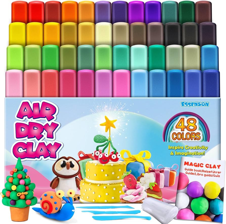 Magic Clay - Air Dry Clay 48 Colors, Modeling Clay for Kids with Tools, Soft & Ultra Light, Toys ... | Amazon (US)