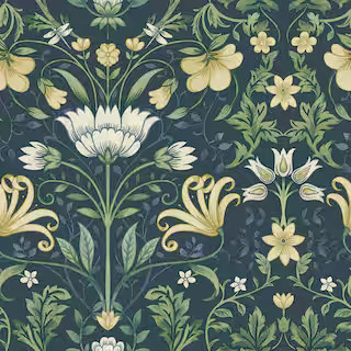 HOLDEN Vintage Floral Navy Wallpaper 13391 - The Home Depot | The Home Depot