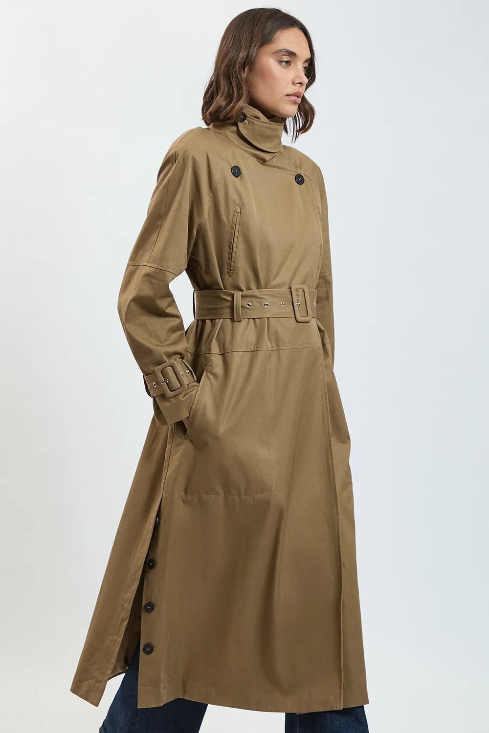 Funnel Neck Trench Coat | Karen Millen