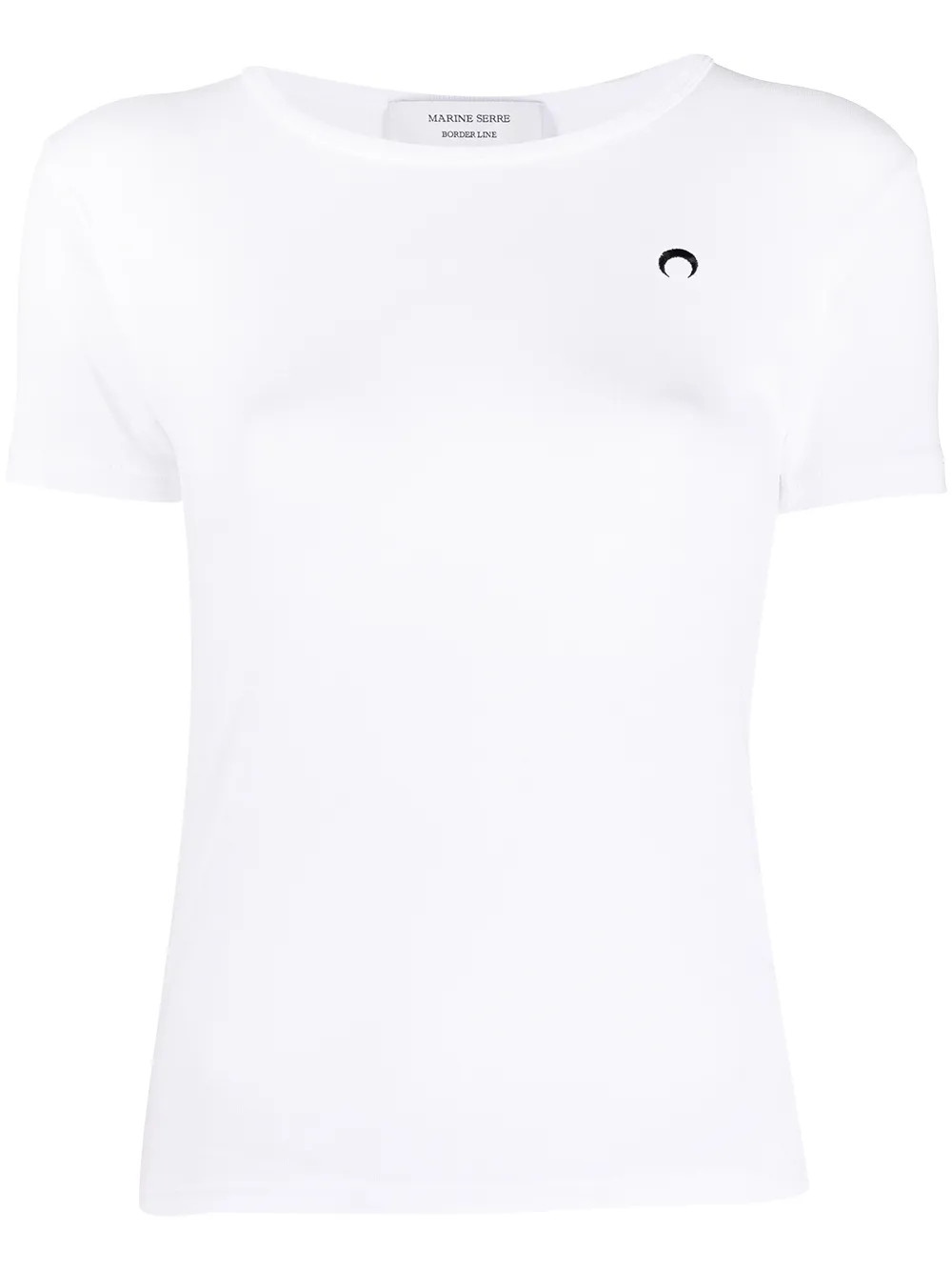 Marine Serre Embroidered Logo slim-fit T-shirt - Farfetch | Farfetch Global