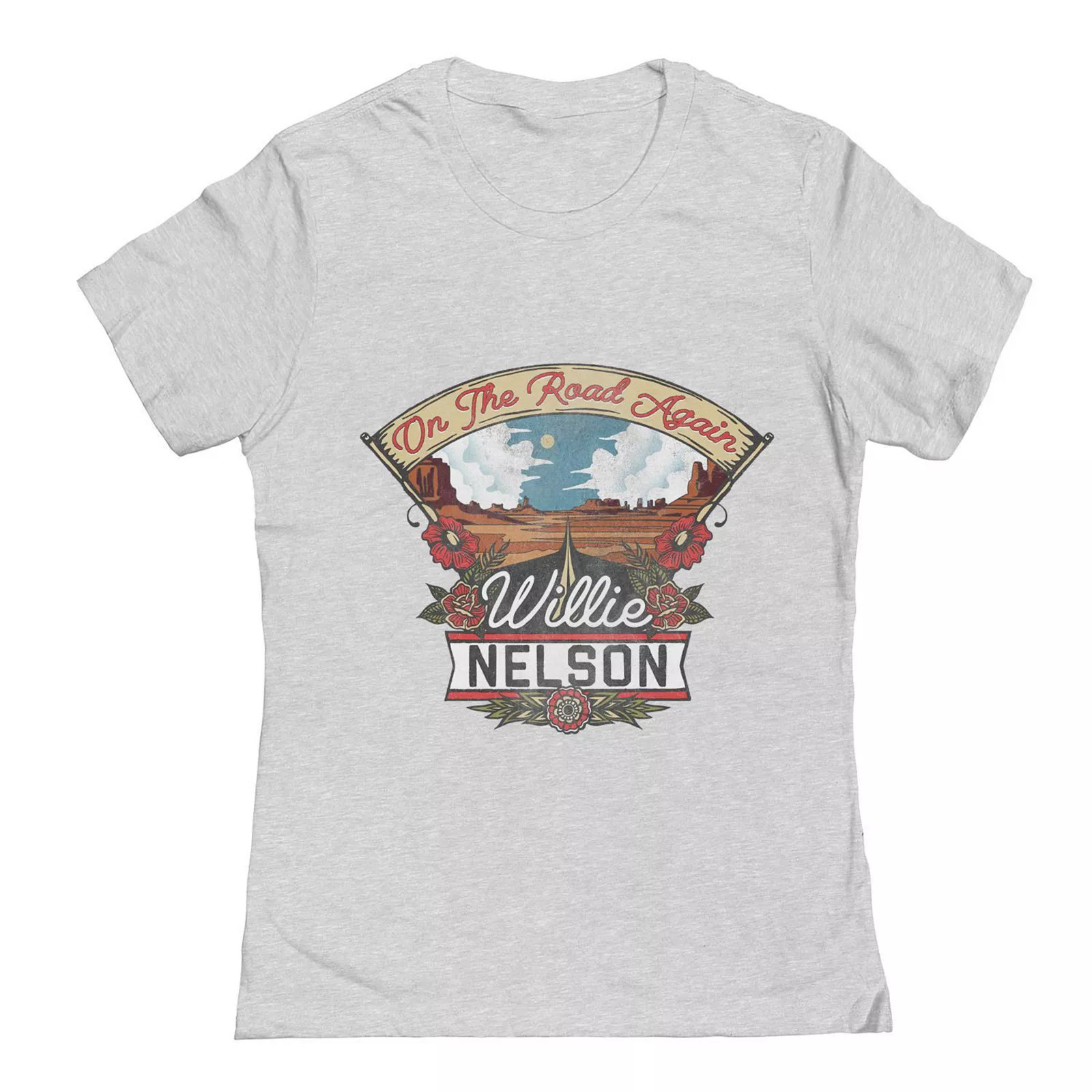 Junior's Willie Nelson On The Road Desert Graphic Tee, Women's, Size: XXL, Grey Gray | Kohl's