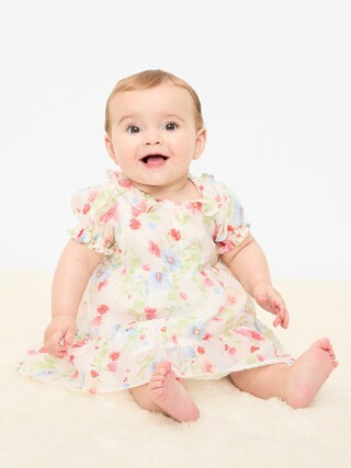 Printed Puff-Sleeve Tiered Swing Dress for Baby | Old Navy (US)
